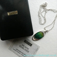 Load image into Gallery viewer, SCOTTISH SILVER. Pre-Loved Silver and Green Enamel ORTAK ELEMENTS Pendant. BOXED
