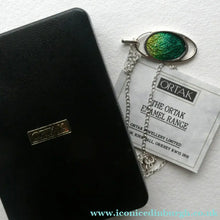 Load image into Gallery viewer, SCOTTISH SILVER. Pre-Loved Silver and Green Enamel ORTAK ELEMENTS Pendant. BOXED
