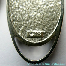 Load image into Gallery viewer, SCOTTISH SILVER. Pre-Loved Silver and Purple Enamel ORTAK ELEMENTS Pendant. BOXED
