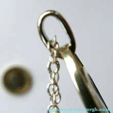 Load image into Gallery viewer, SCOTTISH SILVER. Pre-Loved Silver and Purple Enamel ORTAK ELEMENTS Pendant. BOXED

