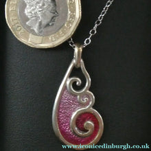 Load image into Gallery viewer, SCOTTISH SILVER. Pre-Loved Silver and Enamel Tranquility ORTAK Pendant. BOXED
