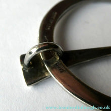 Load image into Gallery viewer, Vintage Scottish Silver Penannualr Brooch Celtic Knotwork Design
