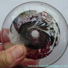 Load image into Gallery viewer, SCOTTISH STUDIO GLASS. Early Discus Shaped Paperweight with Abstract Swirls. Designed by Jane Charles - Paperweight
