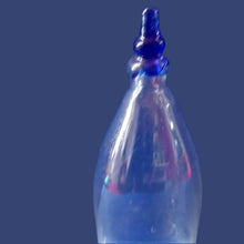 Load image into Gallery viewer, RARE GEORGIAN GLASS Bird Feeder with a Small Bristol Blue Finial; 1830s

