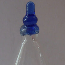 Load image into Gallery viewer, RARE GEORGIAN GLASS Bird Feeder with a Small Bristol Blue Finial; 1830s
