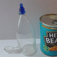 Load image into Gallery viewer, RARE GEORGIAN GLASS Bird Feeder with a Small Bristol Blue Finial; 1830s
