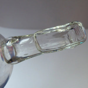 RARE GEORGIAN GLASS Bird Feeder with a Small Bristol Blue Finial; 1830s