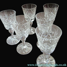 Load image into Gallery viewer, Eight Edinburgh Crystal Liqueur Glasses Glenshee 1960s
