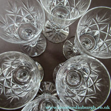 Load image into Gallery viewer, Eight Edinburgh Crystal Liqueur Glasses Glenshee 1960s

