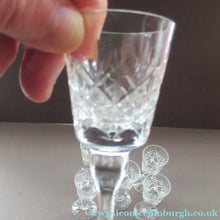 Load image into Gallery viewer, Eight Edinburgh Crystal Liqueur Glasses Glenshee 1960s
