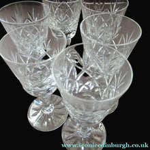 Load image into Gallery viewer, Eight Edinburgh Crystal Liqueur Glasses Glenshee 1960s
