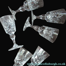 Load image into Gallery viewer, Eight Edinburgh Crystal Liqueur Glasses Glenshee 1960s

