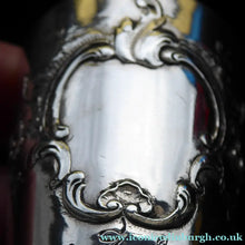 Load image into Gallery viewer, FIVE Antique Pretty RUSSIAN SILVER Vodka Tot Cups or Shot Beakers Rocaille Cartouche
