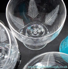 Load image into Gallery viewer, Set of Five STUART CRYSTAL WOODCHESTER Gin &amp; Tonic Glasses. With Engraved Fern Design. Signed
