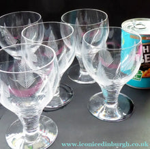 Load image into Gallery viewer, Set of Five STUART CRYSTAL WOODCHESTER Gin &amp; Tonic Glasses. With Engraved Fern Design. Signed
