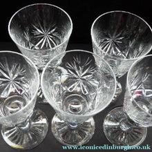 Load image into Gallery viewer, Set of FIVE Vintage EDINBURGH CRYSTAL Liqueur or Sherry Glasses. 4 1/2 inches
