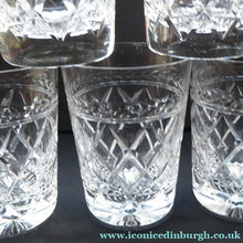 Load image into Gallery viewer, Set of FIVE Vintage STUART Crystal Whisky Glasses or Tumblers. Possibly Cheltenham Pattern
