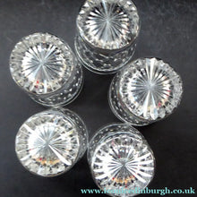 Load image into Gallery viewer, Set of FIVE Vintage STUART Crystal Whisky Glasses or Tumblers. Possibly Cheltenham Pattern
