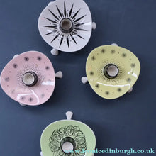 Load image into Gallery viewer, Set of FOUR 1950s Decorative FOLEY Bone China Miniature Candleholders with Tripod Feet
