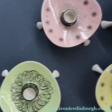 Load image into Gallery viewer, Set of FOUR 1950s Decorative FOLEY Bone China Miniature Candleholders with Tripod Feet
