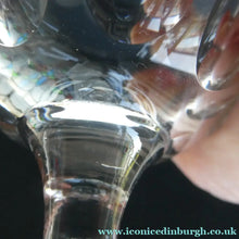 Load image into Gallery viewer, Set of FOUR Antique Cordial Glasses. Each with Etched Greek Key Pattern and Sliced Facets
