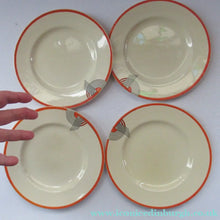 Load image into Gallery viewer, 1930s Art Deco Orange Red Royal Doulton Tango Cermamic Side Plates
