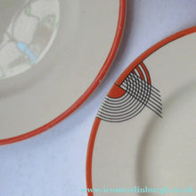 Load image into Gallery viewer, 1930s Art Deco Orange Red Royal Doulton Tango Cermamic Side Plates
