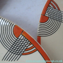 Load image into Gallery viewer, 1930s Art Deco Orange Red Royal Doulton Tango Cermamic Side Plates
