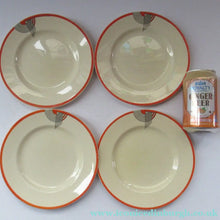 Load image into Gallery viewer, 1930s Art Deco Orange Red Royal Doulton Tango Cermamic Side Plates
