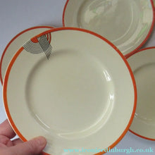 Load image into Gallery viewer, 1930s Art Deco Orange Red Royal Doulton Tango Cermamic Side Plates
