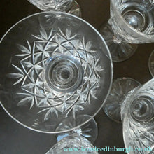 Load image into Gallery viewer, Set of Six 1960s EDINBURGH CRYSTAL Matching Wine Glasses. GLENSHEE Pattern
