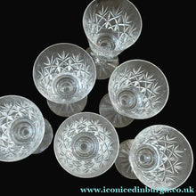 Load image into Gallery viewer, Set of Six 1960s EDINBURGH CRYSTAL Matching Wine Glasses. GLENSHEE Pattern
