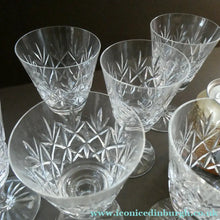 Load image into Gallery viewer, Set of Six 1960s EDINBURGH CRYSTAL Matching Wine Glasses. GLENSHEE Pattern
