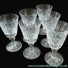 Load image into Gallery viewer, Set of Six 1960s EDINBURGH CRYSTAL Matching Wine Glasses. GLENSHEE Pattern
