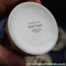 Load image into Gallery viewer, Set of Six 1960s Susie Cooper (Wedgwood). Rare DUMBELLS or Diablo Bone China Coffee Cans and Saucers. BOXED
