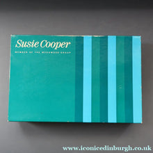 Load image into Gallery viewer, Set of Six 1960s Susie Cooper (Wedgwood). Rare DUMBELLS or Diablo Bone China Coffee Cans and Saucers. BOXED
