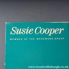 Load image into Gallery viewer, Set of Six 1960s Susie Cooper (Wedgwood). Rare DUMBELLS or Diablo Bone China Coffee Cans and Saucers. BOXED
