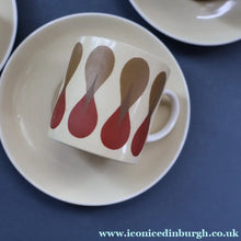 Load image into Gallery viewer, Set of Six 1960s Susie Cooper (Wedgwood). Rare DUMBELLS or Diablo Bone China Coffee Cans and Saucers. BOXED
