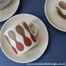 Load image into Gallery viewer, Set of Six 1960s Susie Cooper (Wedgwood). Rare DUMBELLS or Diablo Bone China Coffee Cans and Saucers. BOXED
