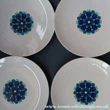 Load image into Gallery viewer, SET OF SIX. 1960s THOMAS (Rosenthal) Vintage Porcelain Dessert PLATES Decorated with Funky Abstract Pattern. 9 1/2 inches
