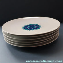 Load image into Gallery viewer, SET OF SIX. 1960s THOMAS (Rosenthal) Vintage Porcelain Dessert PLATES Decorated with Funky Abstract Pattern. 9 1/2 inches
