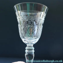 Load image into Gallery viewer, SET OF SIX Bohemian Glass Claret Wine Glasses. LADY HAMILTON Pall Mall Pattern. 6 inches - VINTAGE CRYSTAL GLASSES
