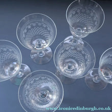 Load image into Gallery viewer, SET OF SIX Bohemian Glass Claret Wine Glasses. LADY HAMILTON Pall Mall Pattern
