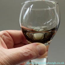 Load image into Gallery viewer, SET OF SIX Caithness CANISBAY Small Brown Coloured Glasses (Peat) Space Age Shape. 4 3/8 inches in height
