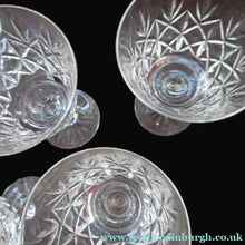 Load image into Gallery viewer, Set of 6 Vintage Glenshee Edinburgh Crystal Vintage White Wine Glasses
