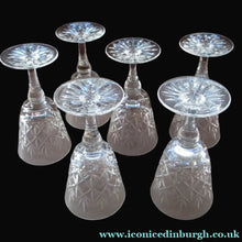 Load image into Gallery viewer, Set of 6 Vintage Glenshee Edinburgh Crystal Vintage White Wine Glasses
