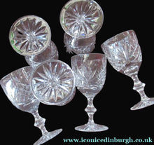 Load image into Gallery viewer, Six Matching Set of Edinburgh Crystal Small Wine Glasses
