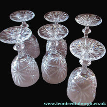 Load image into Gallery viewer, Six Matching Set of Edinburgh Crystal Small Wine Glasses
