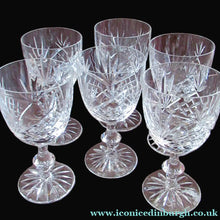 Load image into Gallery viewer, Six Matching Set of Edinburgh Crystal Small Wine Glasses
