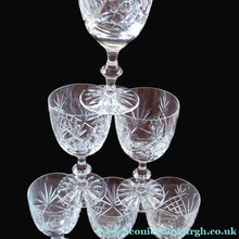 Load image into Gallery viewer, Six Matching Set of Edinburgh Crystal Small Wine Glasses
